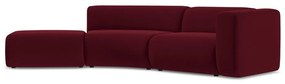 Бордо кадифен шезлонг (ляв ъгъл) Ekahi – Makamii