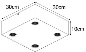 Ръстичен таванен аплик винтидж дърво 4-светлина - Bloc
