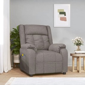 3143587 vidaXL Електрически масажен стол, таупе, текстил