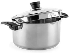 Тенджера Luigi Ferrero Sophia FR-3405, 24x13 см, 5.4 л, Стомана 18/10, Стъклен капак, Индукция, Инокс