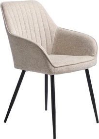 Бежов тапициран трапезен стол с подлакътници Nolan – Unique Furniture