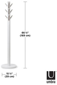 Бяла каучукова дървена закачалка Flapper - Umbra