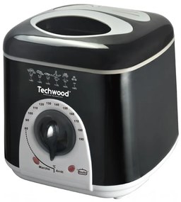 Разопакован: Фритюрник и уред за фондю Techwood TFF-86, 950W, 1L, 80-190C, 2в1, Черен