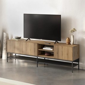 ТВ шкаф Amira TopMebel от меламин в цвят орех Ud - черно дърво 180x35x55cm