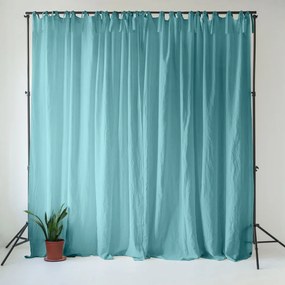 Тюркоазено ленено перде 140x300 cm Coastal Blue – Linen Tales