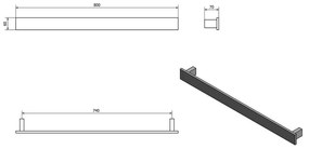 Матово черна стенна поставка за кърпи Patron – Sapho
