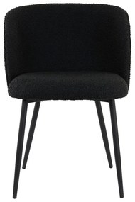 Черен тапициран трапезен стол Elyna – Light &amp; Living