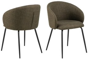 ЦЛЯРА Маслинено Зелено (тъкан Басэл 77)/крака черни - МОДЕРЕН ТАПИЦИРАН СТОЛ ЛОФТ ЗА ДНЕВНА/ТРАПЕЗАРИЯ/ОФИС