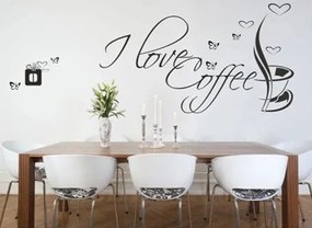 Стикер за стена с текст I LOVE COFFEE 50 x 100 cm