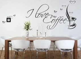 Стикер за стена с текст I LOVE COFFEE 80 x 160 cm