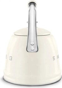 Свирещ чайник Smeg WKF01CR, 2.3 л, Индукция, Ненагряваща се дръжка, Стомана, Крем
