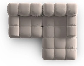 Светлокафяв кадифен модулен ъглов диван (десен ъгъл) Bellis – Micadoni