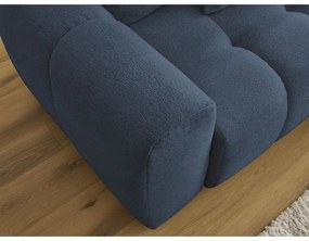 Син шенилов сгъваем/с място за съхранение ъглов диван (десен ъгъл) Roxelane – Bobochic Paris