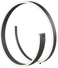 Черна LED настолна лампа с гласово управление/ управление чрез мобилно приложение с метален абажур (височина 45 cm) Cinardi – CINQUE