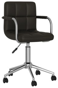334812 vidaXL Въртящ се офис стол, черен, изкуствена кожа