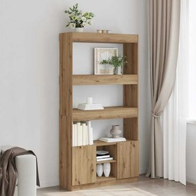 3309626 vidaXL Висок шкаф, дъб артизан, 92x33x180 см, инженерно дърво