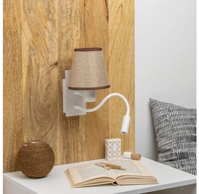 Brilagi - LED Аплик NUBILA 1xE27/25W/230V + LED/3W бял/кафяв