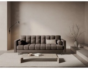 Кафяв кадифен разтегателен диван с място за съхранение 222 cm Bali – Cosmopolitan Design