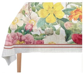 Покривка за маса с ленена пружина, 140 x 140 cm Spring Flowers - Madre Selva