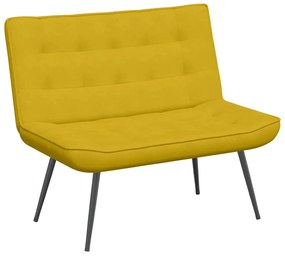 4012343 vidaXL Пейка, жълта, 110x74x84 см, кадифе