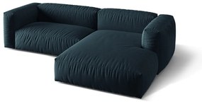 Тъмносин модулен ъглов диван (десен ъгъл) Martina – Micadoni Home