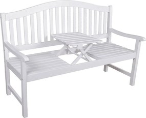 Бяла градинска пейка от масивно дърво Singapore – Garden Pleasure