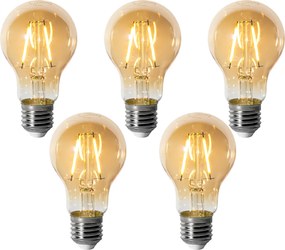 Комплект от 5 E27 димируеми LED крушки A60 златисти 3W 310 lm 2200K