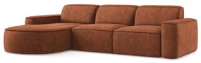 Теракотен шенилов ъглов диван (ляв ъгъл) Omao – Makamii