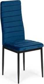 Комплект от 4 елегантни кадифени стола в синьо