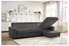 Тъмносив разтегателен ъглов диван (променлив) Monaco – Bobochic Paris