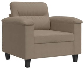 359549 vidaXL Кресло, таупе, 60 см, микрофибърен текстил
