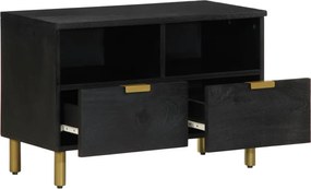 4017649 vidaXL ТВ шкаф, черен, 70x33x46 см, инженерно дърво