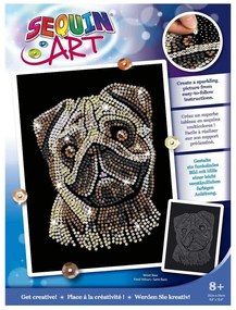 Sequin Art - Изкуство с пайети, синя серия, Мопс