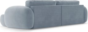 Сиво-син кадифен сгъваем/с място за съхранение ъглов диван Tonale – Cosmopolitan Design