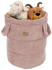 Розова текстилна детска кошница за играчки ø 39x50 cm – Meowbaby