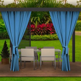 Стилни сини водоустойчиви градински завеси за беседка Ширина: 155 см | Дължина: 240 см
