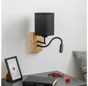 Brilagi - LED Аплик NUBILA WOOD 1xE27/25W/230V + LED/3W дъб/черен