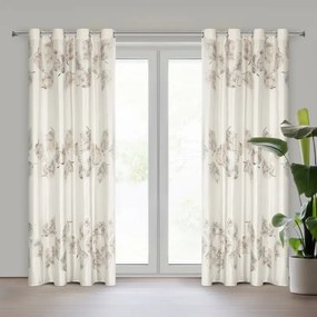 Затъмняваща кадифена завеса с фина шарка - кремава Ширина: 140 см | Дължина: 250 см