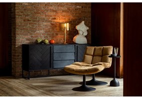 Кадифено кресло в цвят горчица Bar - Dutchbone