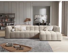 Бежов ъглов диван от кадифе , десен ъгъл Vesta - Windsor &amp; Co Sofas