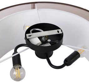 Модерна таванна лампа кафява с бяла 50 см 3-светлина - Drum Duo