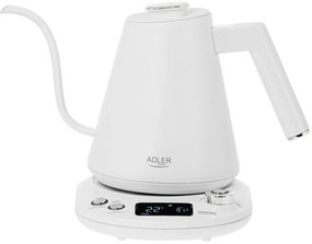 Електрическа кана Adler AD 1349W, 1100W, 1 л, 40-100 C, Поддържане на топлината, LED дисплей, Бял