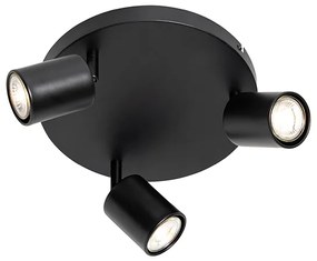 Модерна таванна лампа черна регулируема кръгла 3-светлина - Java