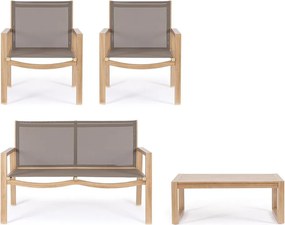 Алуминиев градински комплект от за отдих в естествен цвят за 4 Kallen – Bizzotto