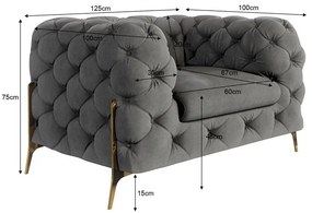 Сиво кадифено кресло Chelsea Bis – Ropez