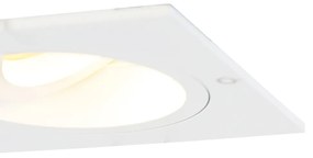 Комплект от 6 вградени спота квадратни бели въртящи се и накланящи се - Chuck