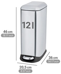 Кошче за боклук с педал от неръждаема стомана в сребрист цвят 12 l Design – Wenko