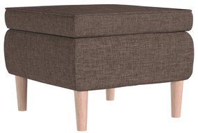 329454 vidaXL Табуретка с дървени крака, таупе, текстил