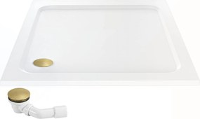 Корито за душ кабина-акрилно Rea Belmond White 90x90 Brush Gold
