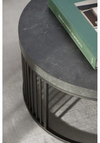 Черна кръгла масичка за кафе с плот от имитация на мрамор ø 65 cm Strington – Actona